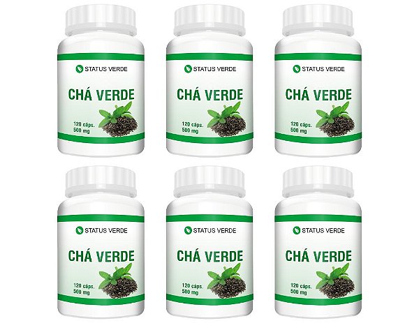 Kit 6 Chá Verde 720Cáps 500mg Status Verde