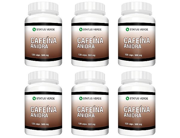 Kit 6 Cafeína 720 Cápsulas 500mg Status Verde