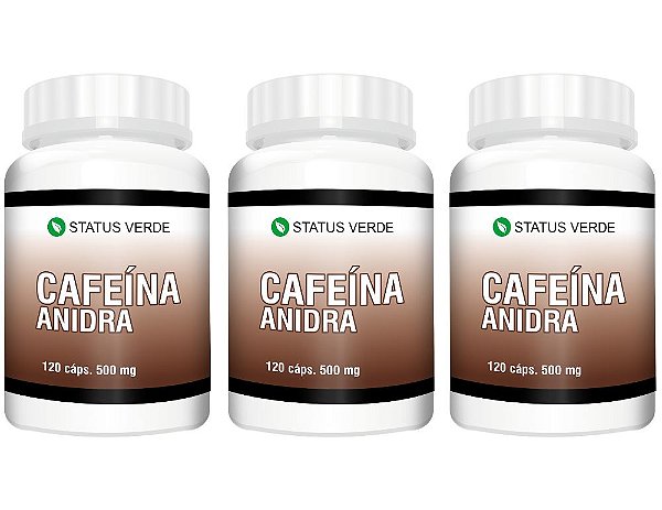 Kit 3 Cafeína  360 Cápsulas 500mg Status Verde