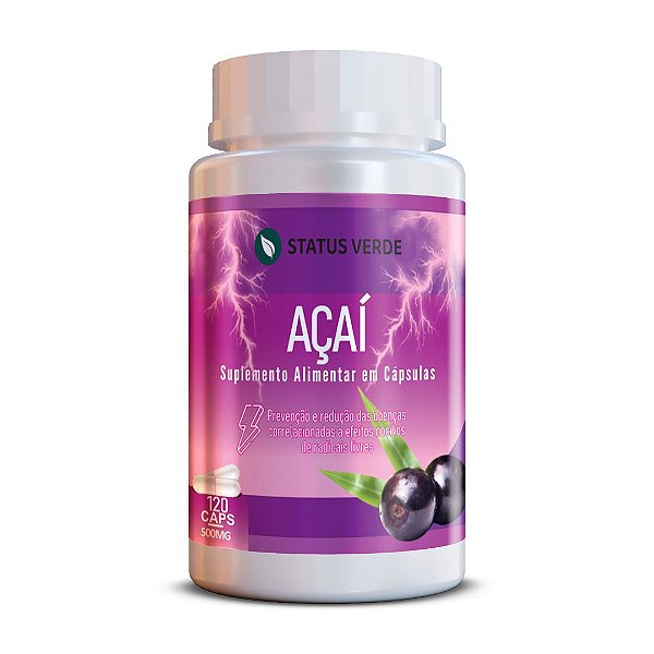 Açaí 120Cáps 500mg Status Verde