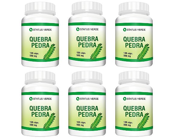 Kit 6 Quebra Pedra 720Cáps 500mg Status Verde