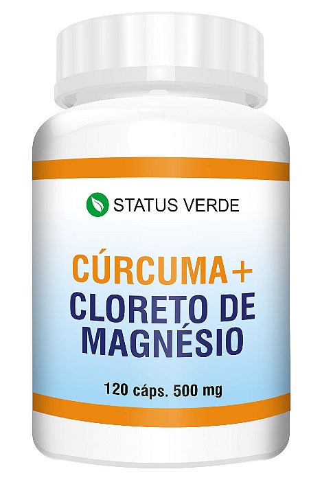 Cúrcuma + Cloreto de Magnésio 120Cáps 500mg Status Verde