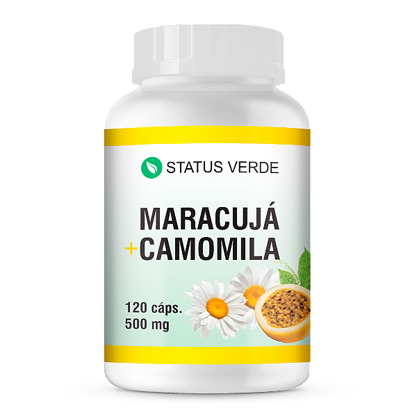 Maracujá + Camomila 120Cáps 500mg Status Verde