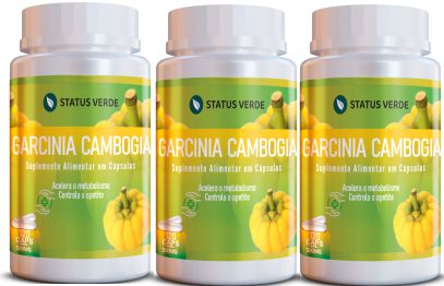 Kit 3 Garcinia Cambogia 360Cáps 500mg Status Verde