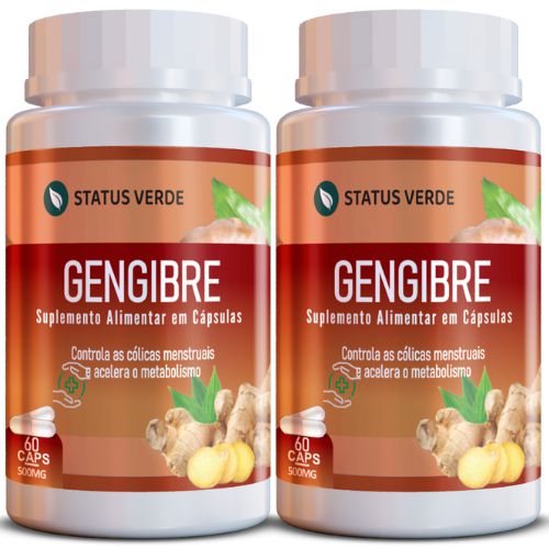 Kit 2 Gengibre 120Cáps 500mg Status Verde