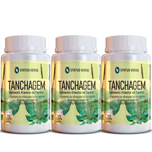 Kit 3 Tanchagem 360Cáps 500mg Status Verde