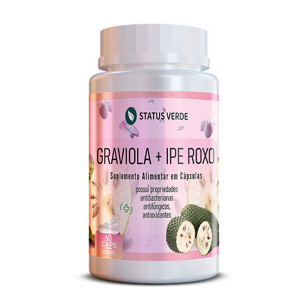 Graviola + Ipê Roxo 60 Cápsulas 500mg Status Verde