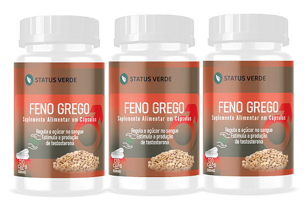 Kit 3 Feno Grego 360 Cápsulas 500 mg Status Verde