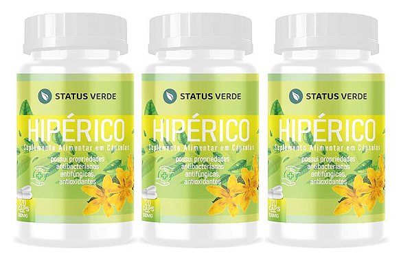 kit 3 Hipérico 360 Cápsulas 500mg Status Verde