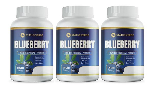 Kit 3 Blueberry 360 Cápsulas 500 mg Status Verde