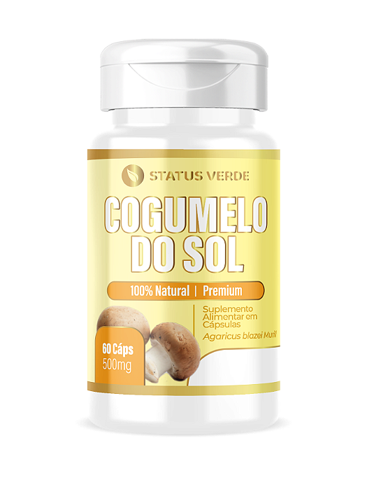 Cogumelo do Sol 60 Cápsulas 500 mg Status Verde