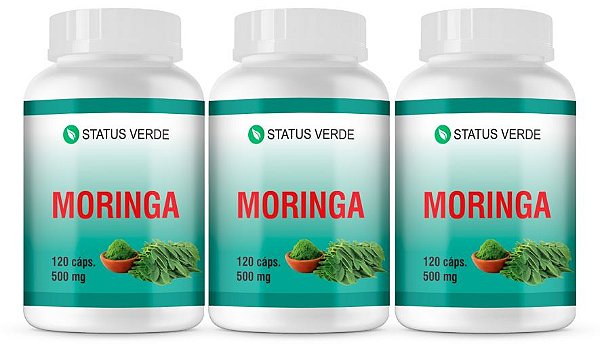 Kit 3 Moringa 360 Cápsuslas 500mg Status Verde