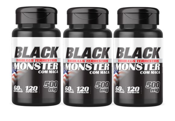 Kit 3 Black Monster com Maca 360 Cápsulas 500mg