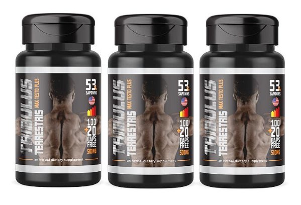 Kit 3 Max Testo Plus 500mg 360 Cápsulas