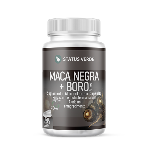 Kit 12 Maca Negra + Boro 720 Cápsulas 500mg Status Verde
