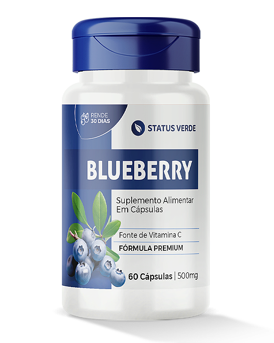 Kit 12 Blueberry Mirtilo 720 Cápsulas - 500mg - Status Verde