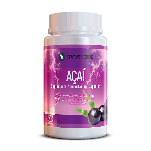 Kit 12 Açaí 1440 Cápsulas 500mg Status Verde