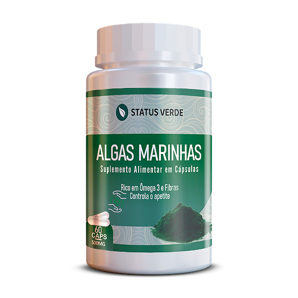 Kit 12 Algas Marinhas720 Cápsulas 500mg Status Verde