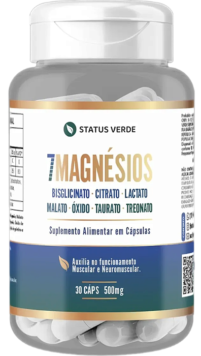 7 Magnésios 30 Cápsulas 500mg Status Verde