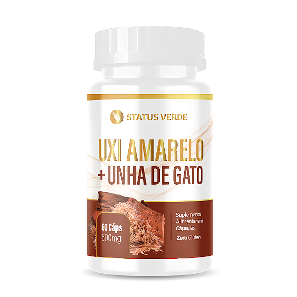 Kit 12 Uxi Amarelo e Unha de Gato 720 Cápsulas  500mg Status Verde