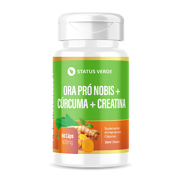 Kit 12 Ora Pró Nobis + Cúrcuma + Creatina 720 Cápsulas 500 mg Status Verde