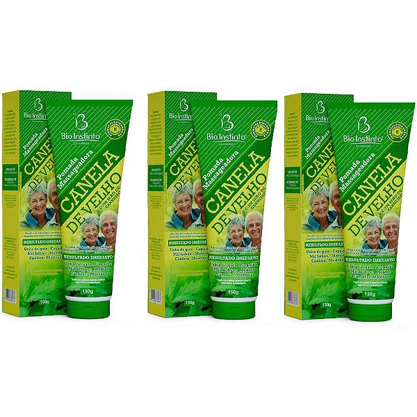 Bio Instinto 3 Pomadas Canela De Velho Com Sebo De Carneiro 150gr
