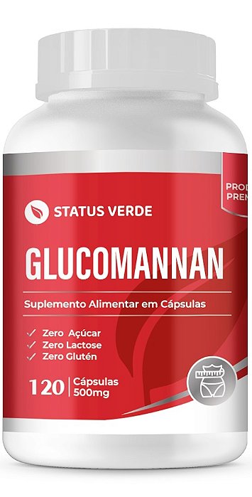Kit 12 Glucomannan 12 x 120 Cápsulas 500mg Status Verde
