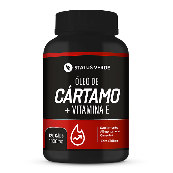 Kit 12 Óleo de Cartámo + Vitamina E 1000 Mg 120 Cápsulas Status Verde