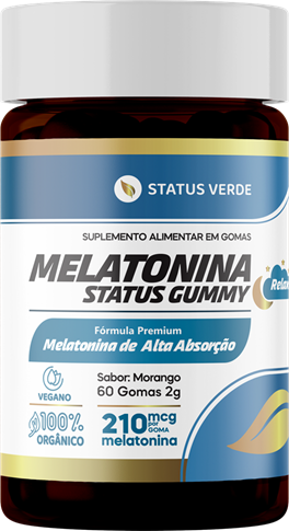 Melatonina Status Gummy 60 Gomas sabor Morango 2g Status Verde