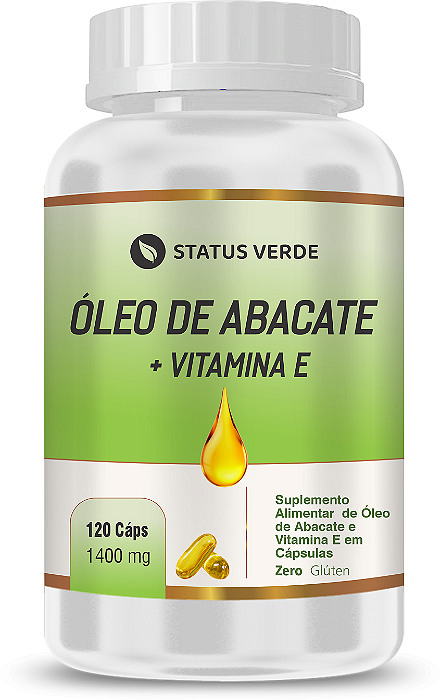 Kit 12 Óleo de Abacate + Vitamina E 120 X12  Cápsulas 1400Mg Status Verde