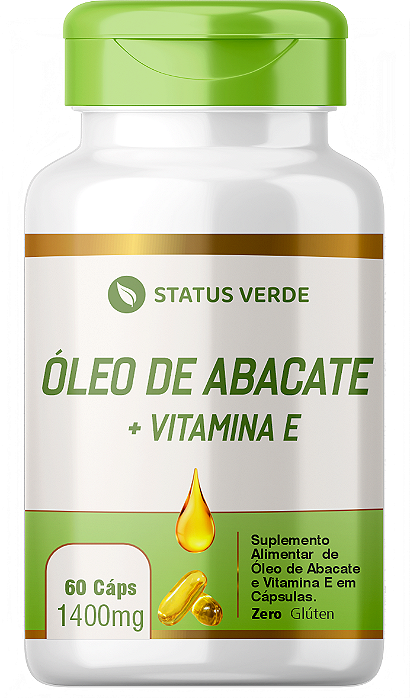 Kit 12 Óleo de Abacate + Vitamina E 12 X 60 Cápsulas 1400Mg Status Verde