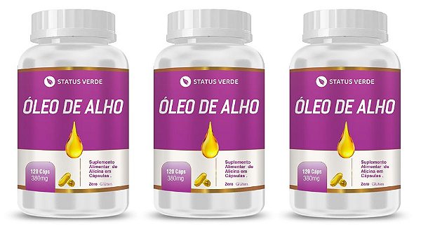 Kit 3 Óleo de Alho 360 Cápsulas 380 mg Status Verde