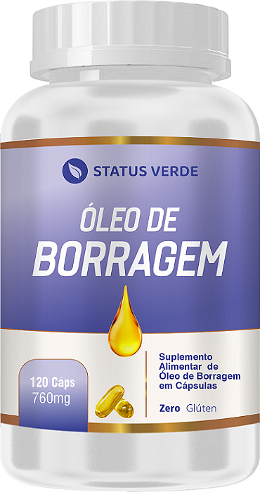 Óleo de Borragem 120 Cápsulas 760 mg  Status verde