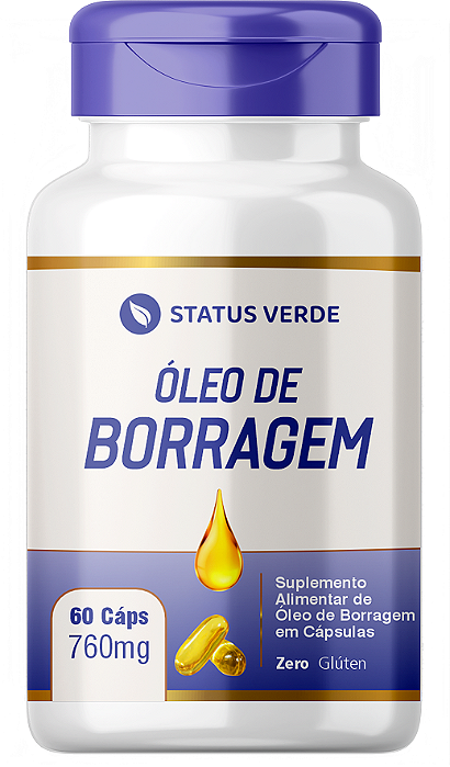 Kit 12 Óleo de Borragem 60 x12  Cápsulas 760 mg  Status Verde