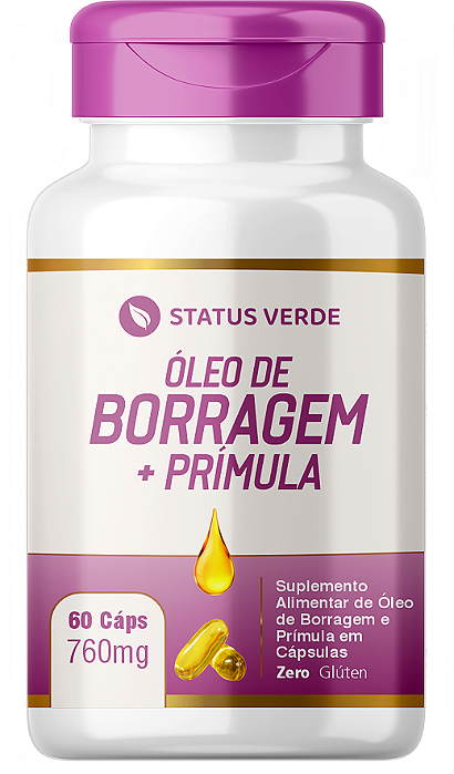 Kit 12 Borragem + Prímula 60 x 12  Cápsulas 760 mg Status Verde