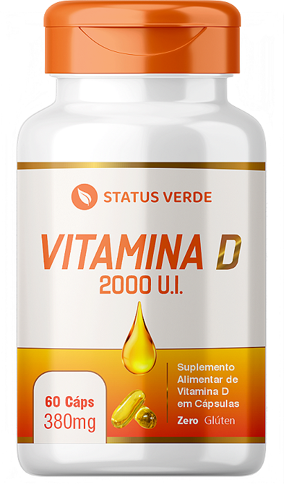 Kit 12 Vitamina D 2.000 U.I 60 x 12 Cápsulas 380 mg  Status Verde