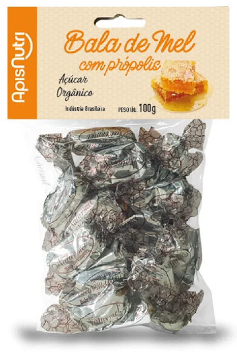BALAS DE MEL COM PRóPOLIS 100G - APISNUTRI