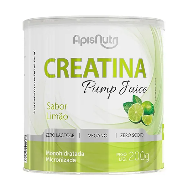 Creatina Monohidratada Micronizada ApisNutri Pump Juice Limão 200g