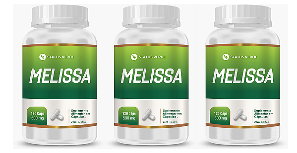 Kit 3 Melissa 360 Cápsulas 500mg Status Verde
