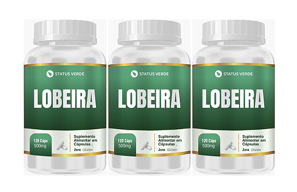 Kit 3 Lobeira 500mg 360 Cápsulas Status Verde5