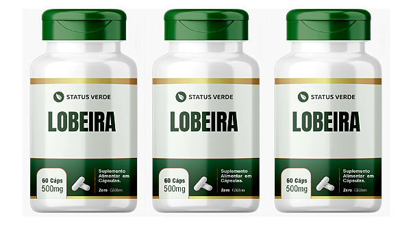 kit 3 Lobeira 500mg 180 Cápsulas Status Verde