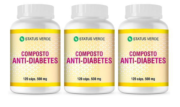 Kit 3 Composto Anti-Diabetes 360 Cápsulas 500 mg Status Verde