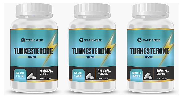 Kit 3 Turkesterone 360 Cápsulas 500 mg Status Verde