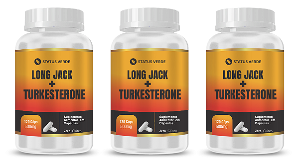 Kit 3 Long Jack + Turkesterone  360 Cápsulas 500mg Status Verde