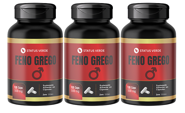 Kit 3 Feno Grego 360 Cápsulas 500 mg Status Verde