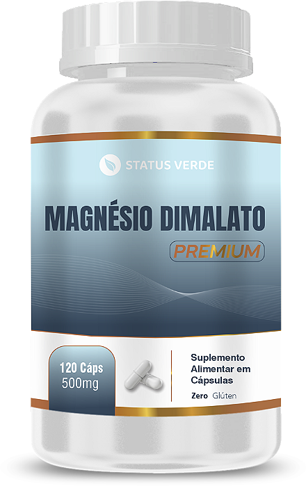 Kit 12 Magnésio Dimalato Premium 120 Cápsulas 500mg Status Verde