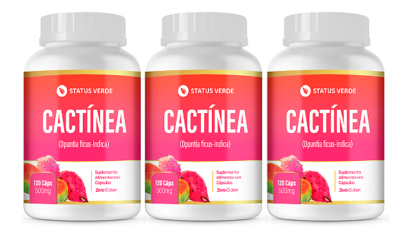Kit 3 Cactínea 360 Cápsulas 500mg Status Verde