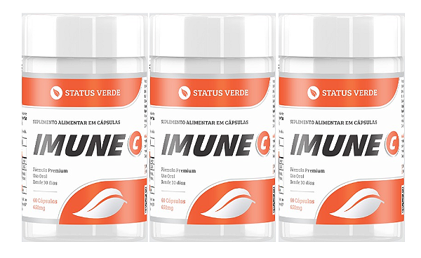 Kit 3 IMUNE C 180 Cápsulas 650mg Status Verde