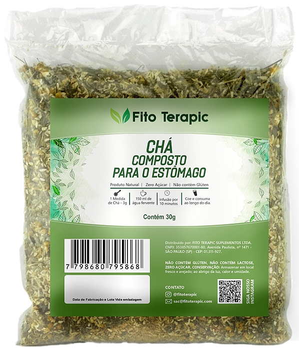 KIT 12 CHÁ COMPOSTO PARA O ESTOMAGO 30g