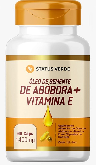 Óleo de Semente de Abóbora + Vitamina E 60 Cápsulas 1400mg Status Verde